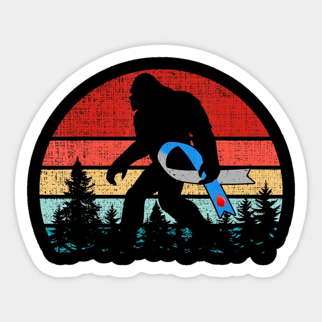 Diabetes Awareness Bigfoot Diabetes Warrior Vintage Sticker by thuylinh8